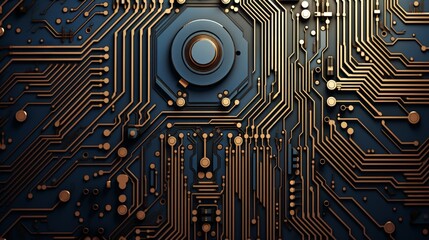 Electronic Circuit Board Intricate Patterned Background