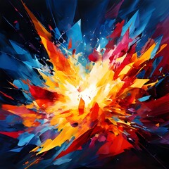 Bright and Colorful Background High-Definition Abstract Image with Vibrant Paint Splashes and Swirls. Mesmerizing and Visually Captivating Design Featuring Two Contrasting Colors