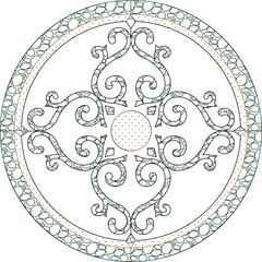 Vector illustration sketch traditional ethnic vintage classic old ornament detail design drawing