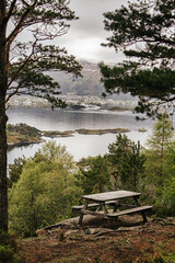 Widok ze wzgórza w Alesund, Norwegia © neskama