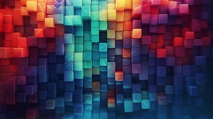 Retro-Themed Abstract Background with Pixelated Art