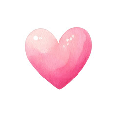 Watercolor Pink Heart Illustration - A simple and charming watercolor illustration of a pink heart