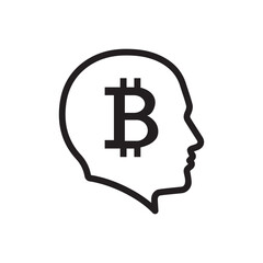 Entrepreneur with bitcoin icon