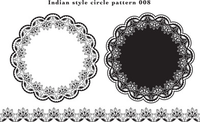 インド風円形レース模様素材 008