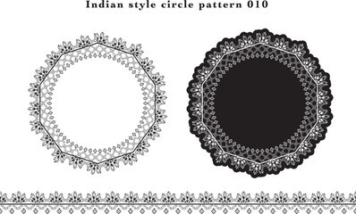 インド風円形レース模様素材 010