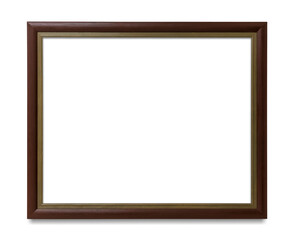 Wooden picture frame mockup transparent png
