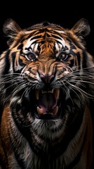 Fototapeta premium Tiger on a black background