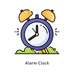 Alarm Clock filled outline Design illustration. Symbol on White background EPS 10 File