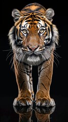 Obraz premium Tiger on a black background
