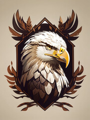 Fototapeta premium Illustration art of a bald eagle in nature background for t-shirt design