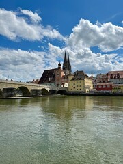 view of the old town Regensburg, Germany