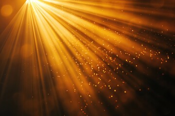 High-quality stock image of warm sun rays light effects, overlays or yellow flare isolated on black background.