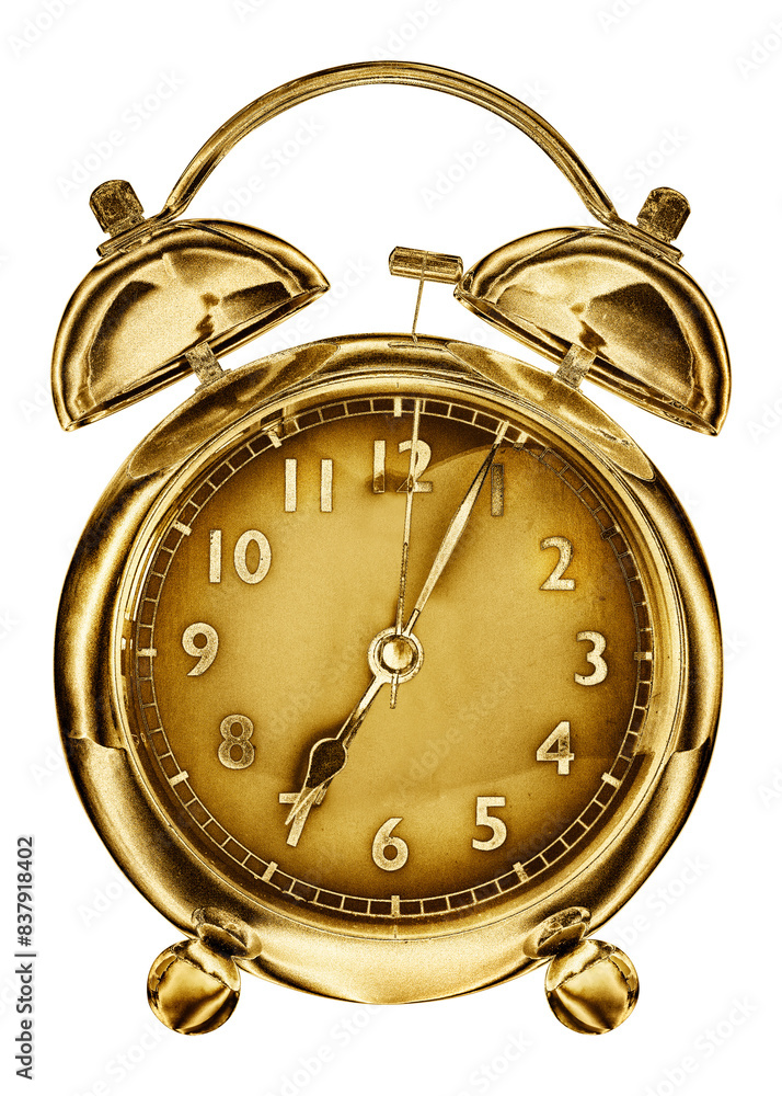 Poster shiny gold analog clock design element