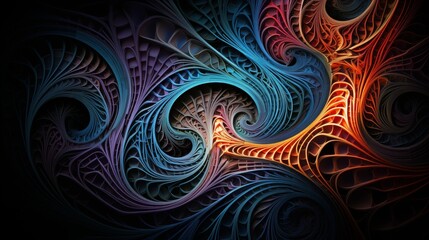 Vibrant Complex Fractal Infinite Pattern Design