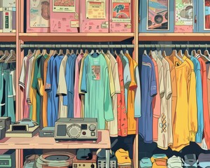 Pop-up store specializing in vintage clothing