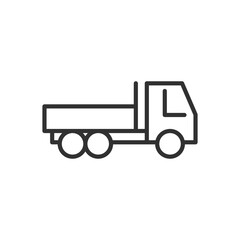 Flatbed truck, linear icon. Line with editable stroke