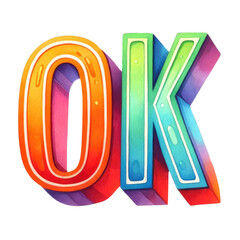 Ok wording watercolor 