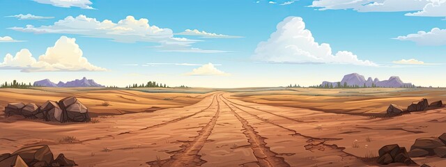 Country landscape with dirt road
