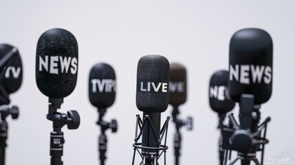 The live news microphones