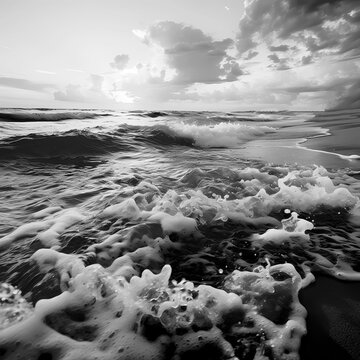 Fonds d'&eacute;cran de Vagues Oc&eacute;aniques et Couchers de Soleil 
