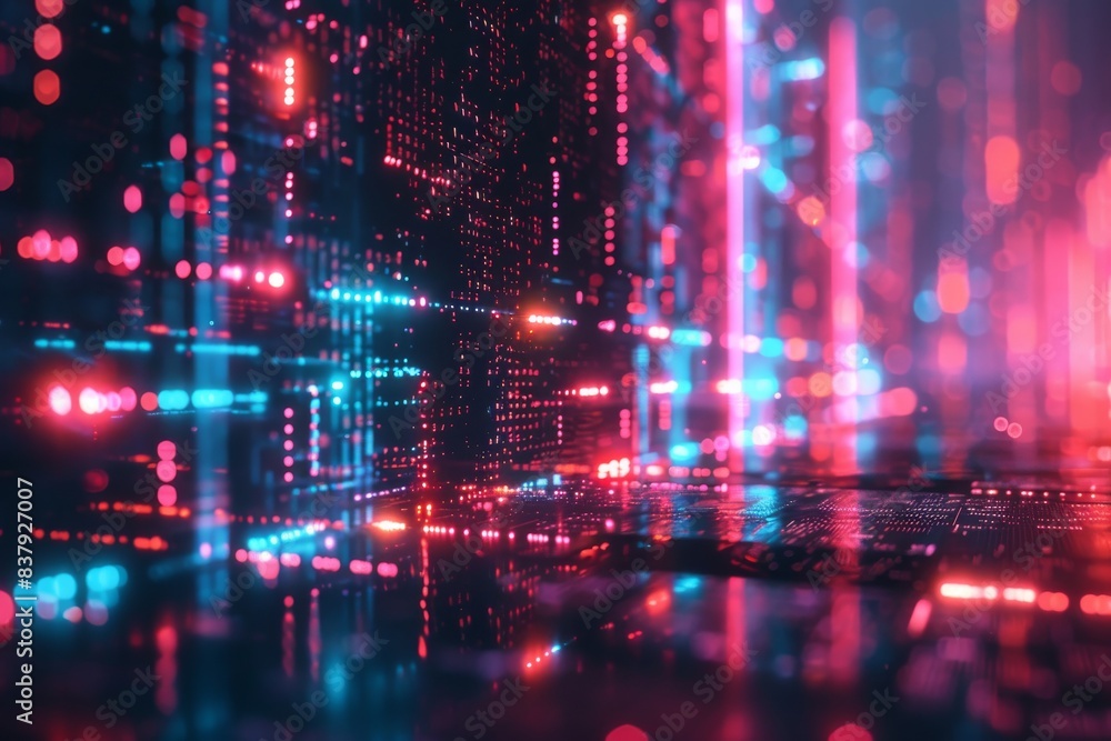 Poster abstract background data flow on futuristic technology.