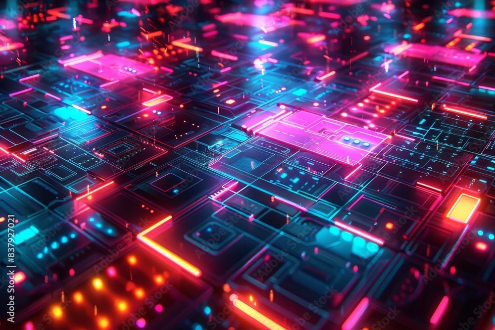 Poster abstract background data flow on futuristic technology.