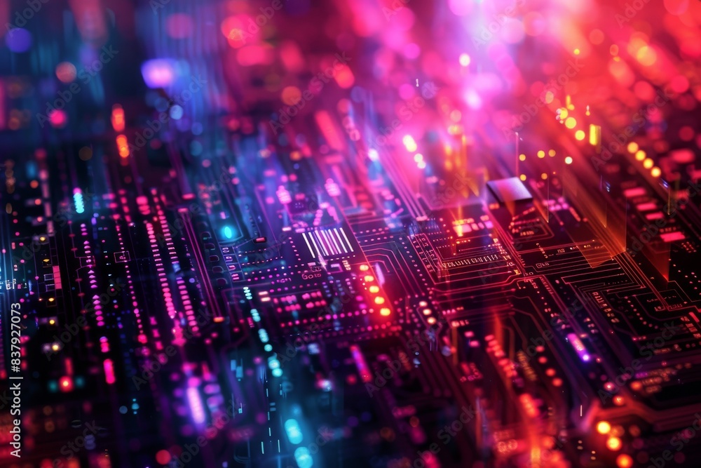 Poster abstract background data flow on futuristic technology.