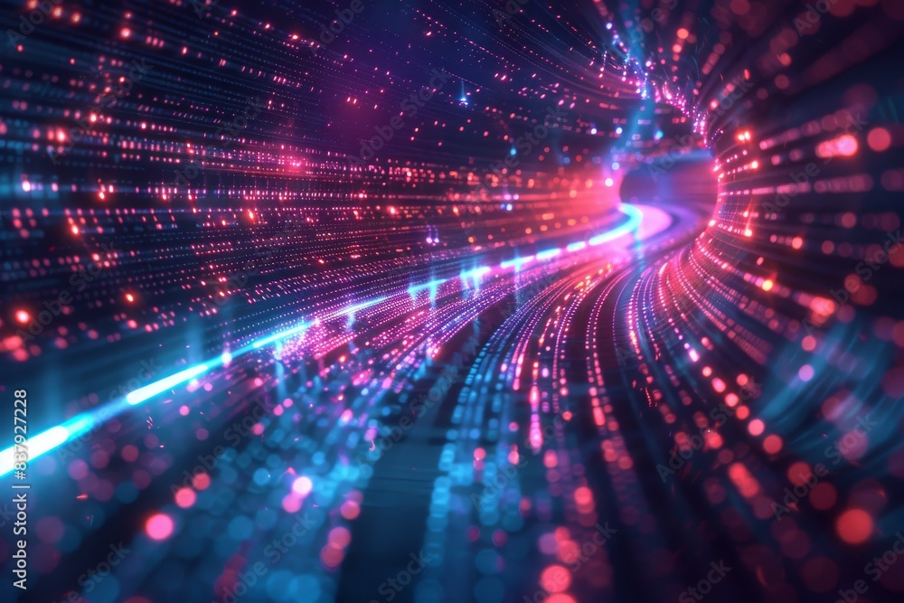 Poster abstract background data flow on futuristic technology.