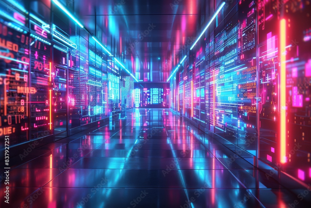 Poster abstract background data flow on futuristic technology.