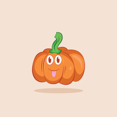 Cute vector illustration of orange pumpkin