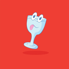 Cute glass cup cartoon illustration