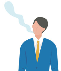 燃え尽きて魂が抜けた男性のビジネスパーソン