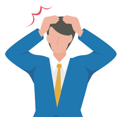 驚きとショックを受ける男性のビジネスパーソン