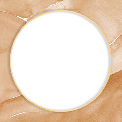 Brown watercolor round frame design element
