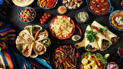 Fajitas, wheat tortillas as taco wraps. Mexican cuisine