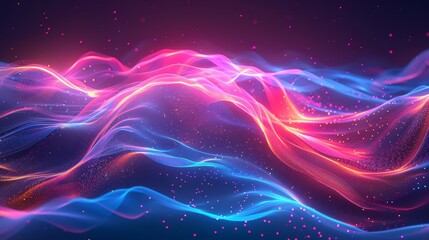 Dynamic Neon Wave Design Background