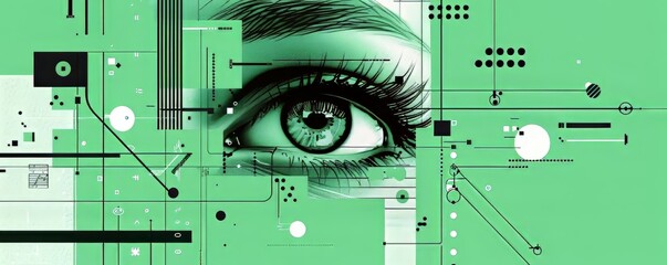 Green Eye Abstract Art Design