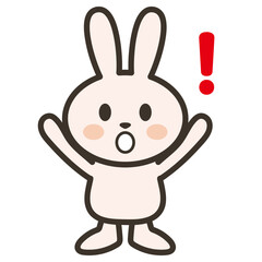 びっくりするうさぎさんのイラスト