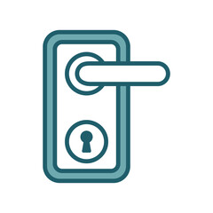 door handle, door lock icon vector design template simple and clean