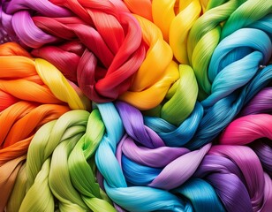 Colored threads intertwined to form an abstract background