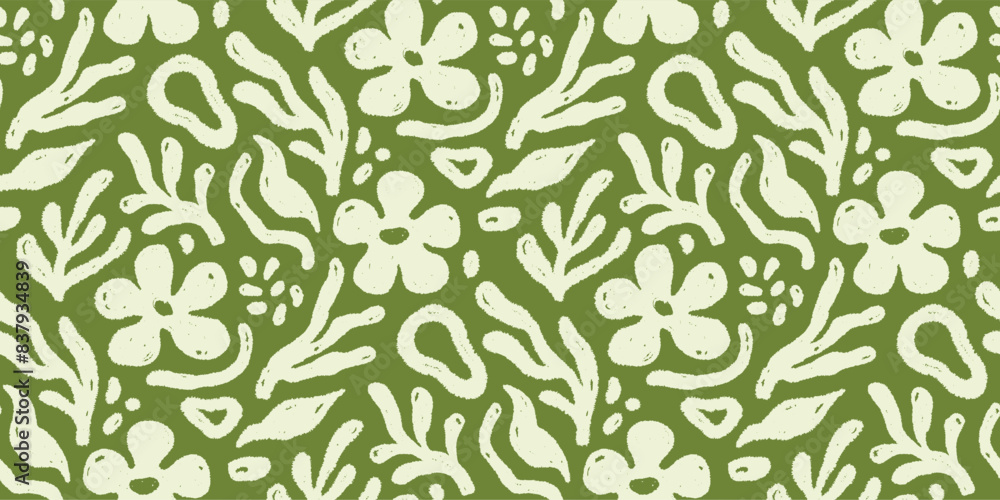 Poster abstract floral shape seamless pattern. abstract modern floral leaf texture shape background. organi
