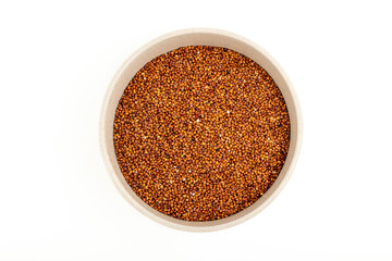 Chia seeds in a bowl isolated on a white background