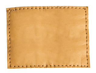 Leather label png mockup for apparel brand