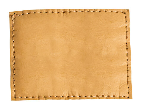 Leather label png mockup for apparel brand