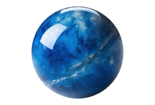 a single blue marbled ball or marble