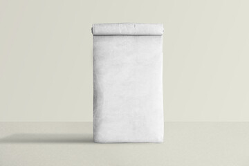 Png reusable paper bag mockup rolled up transparent