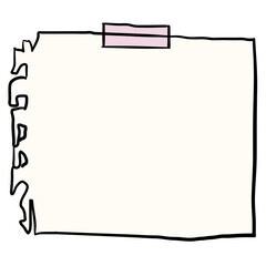 Png sticky note, blank paper element in hand drawn style