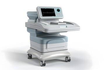 Photo of Sophisticated Ultrasound Medical Diagnostic Equipment Isolated on White Background