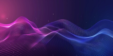 Abstract background of a blue and purple gradient with wavy dotted patterns, ideal for digital designs and wallpapers.