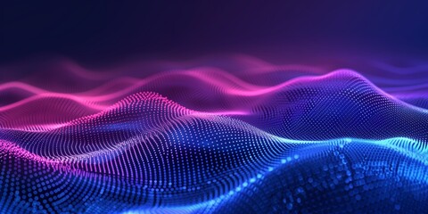 Abstract background of a blue and purple gradient with wavy dotted patterns, ideal for digital designs and wallpapers.